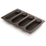 Lékué Moule de cuisson Mini baguette, silicone, marron