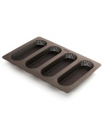 Lékué Backform Mini Baguette, Silikon, Braun