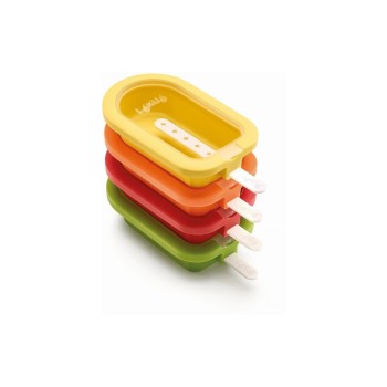 Lékué Glaceformen 4er Set stapelbar, Silikon, Bunt Lékué Glaceformen 4er Set stapelbar, Silikon, Bunt