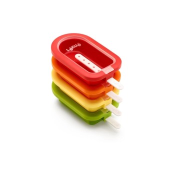 Lékué Glaceformen 4er Set stapelbar, Silikon, Bunt Lékué Glaceformen 4er Set stapelbar, Silikon, Bunt