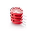 Lékué Moule à glace Fraise, Silicone, set de 4