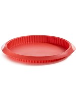 Lékué Moule à quiche Silicone, ø 28 cm, rouge