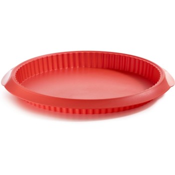 Lékué Moule à quiche Silicone, ø 28 cm, rouge