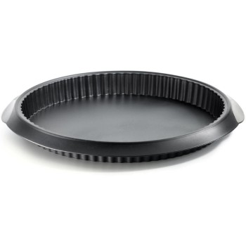 Lékué Moule à quiche Silicone, ø 28 cm, Noir