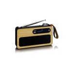 Lenco PDR-040, Portables DAB+ Radio, Bambus schwarz, bis 16h Akku