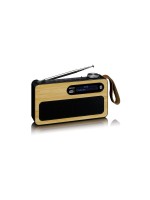 Lenco PDR-040, Portables DAB+ Radio, Bambus schwarz, bis 16h Akku