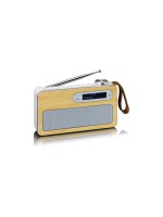Lenco PDR-040, Portables DAB+ Radio, Bambus weiss, bis 16h Akku
