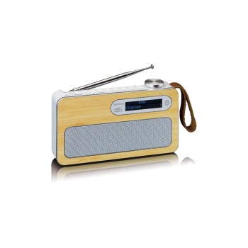 Lenco PDR-040, Portables DAB+ Radio, Bambus weiss, bis 16h Akku Lenco PDR-040, Portables DAB+ Radio, Bambus weiss, bis 16h Akku