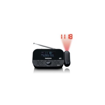 Lenco CR-615BK, DAB+ Radiowecker, black , Zeitprojektion Lenco CR-615BK, DAB+ Radiowecker, black , Zeitprojektion