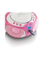 Lenco SCD-650 CD-Player, Pink, Lichteffekt, USB, Mikrofon