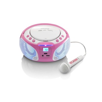 Lenco SCD-650 CD-Player, Pink, Lichteffekt, USB, Mikrofon Lenco SCD-650 CD-Player, Pink, Lichteffekt, USB, Mikrofon