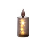 Leonardo Bougie Silenzio LED, 24 cm, Gris