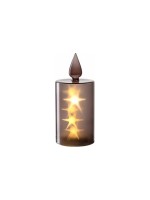 Leonardo Bougie Silenzio LED, 24 cm, Gris