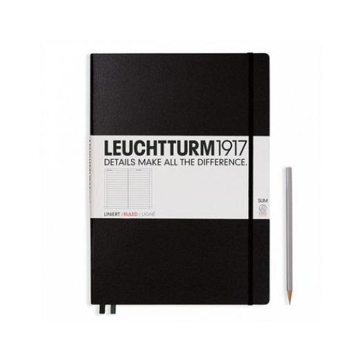 Leuchtturm Carnet de notes Master Slim A4, À lignes, Noir