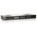 LevelOne GSW-2457: 24Port Switch, 1Gbps, AutoUplink, int. NT, ohne Ventilator
