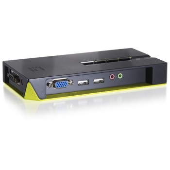 LevelOne KVM-0421: 4Port Kabel-KVM-Switch, USB, VGA, 2048X1536, Audio