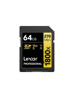 Lexar Professional SDXC 1800x UHS-II 64GB, Lesen 280 MB/s, Schreiben 210 MB/s