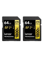 Lexar Carte SDXC Professional 1800x Gold Series 64 GB Lot de 2