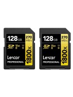 Lexar Carte SDXC Professional 1800x Gold Series 128 GB Lot de 2