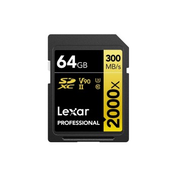 Lexar Professional SDXC 2000x UHS-II 64GB, Lesen 300 MB/s, Schreiben 260 MB/s Lexar Professional SDXC 2000x UHS-II 64GB, Lesen 300 MB/s, Schreiben 260 MB/s