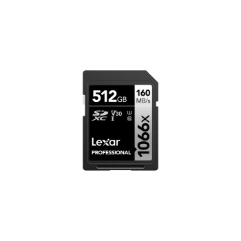 Lexar Professional SDXC 1066x UHS-I 512GB, Lesen 160 MB/s, Schreiben 120 MB/s Lexar Professional SDXC 1066x UHS-I 512GB, Lesen 160 MB/s, Schreiben 120 MB/s
