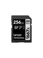Lexar Professional SDXC 1667x UHS-II 256GB, read 250 MB/s, write 120 MB/s