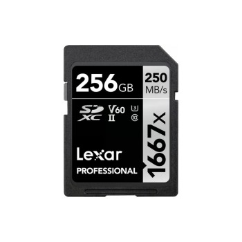 Lexar Professional SDXC 1667x UHS-II 256GB, Lesen 250 MB/s, Schreiben 120 MB/s Lexar Professional SDXC 1667x UHS-II 256GB, Lesen 250 MB/s, Schreiben 120 MB/s