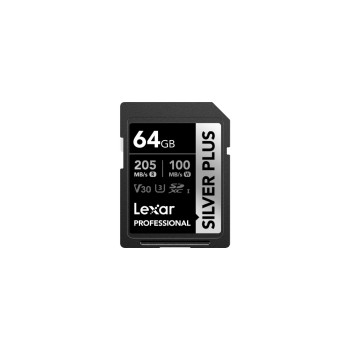 Lexar Professional SDXC SilverP UHS-I 64GB, Lesen 205 MB/s, Schreiben 100 MB/s Lexar Professional SDXC SilverP UHS-I 64GB, Lesen 205 MB/s, Schreiben 100 MB/s