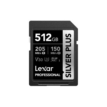 Lexar Professional SDXC SilverP UHS-I 512GB, Lesen 205 MB/s, Schreiben 150 MB/s Lexar Professional SDXC SilverP UHS-I 512GB, Lesen 205 MB/s, Schreiben 150 MB/s