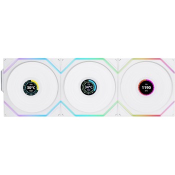 Lian Li Ventilateur PC Uni Fan TL LCD Pack de 3 avec contrôleur, blanc Lian Li Ventilateur PC Uni Fan TL LCD Pack de 3 avec contrôleur, blanc