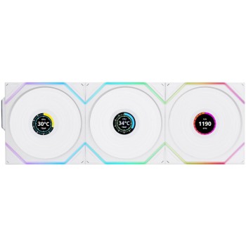 Lian Li Ventilateur PC Uni Fan TL LCD Pack de 3 avec contrôleur, blanc Lian Li Ventilateur PC Uni Fan TL LCD Pack de 3 avec contrôleur, blanc