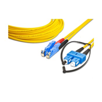 Lightwin LWL HQ Duplex patch cable, LSH, 1m, Singlemode OS2, E2000-SC kompatibel