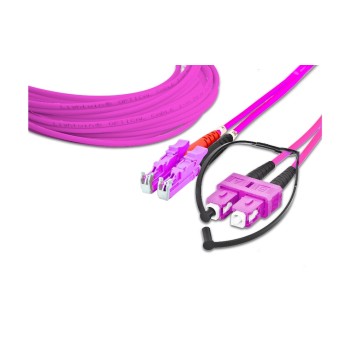 Lightwin LWL HQ Duplex patch cable, LSH, 5m, Multimode OM4, E2000-SC kompatibel