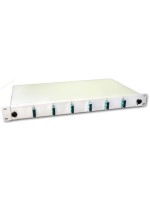 Lightwin 19 1HE Spleissbox, Multimode, OM3, 6x DSC MM Kupplung aqua, 12xSC/UPC Pigtails