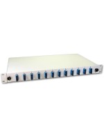 Lightwin 19 1HE Spleissbox, Singlemode,OS2, 12x DSC SM Kupplung blue, 2x12 SC/UPC Pigta