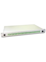 Lightwin 19 1HE Spleissbox, Singlemode,OS2, 24x DLC SM Kupplung grün, 4x12 LC/APC Pigta