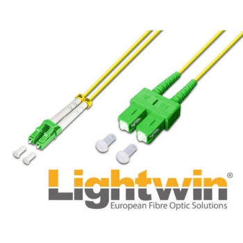 Lightwin LWL Duplex Patch cable, Singlemode, 9/125æm, LC/APC - SC/APC, OS1/OS2, 2m