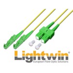 Lightwin LWL Duplex Câble patch, Singlemode, 9/125æm, E2/APC - SC/APC, OS1/OS2, 1.0m