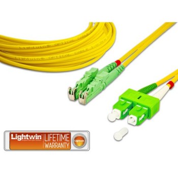 Lightwin LWL Duplex patch cable, Singlemode, 9/125æm, E2000/APC - SC/APC, OS2, 10.0m