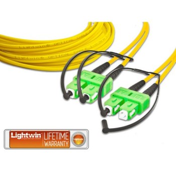 Lightwin LWL HQ Duplex patch cable, 10m, Singlemode 9/125æm, SC/APC-SC/APC, OS2