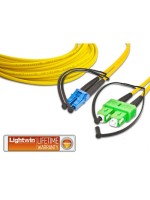 Lightwin LWL HQ Duplex Patchkabel, 1m, Singlemode 9/125æm, LC-SC/APC, OS2