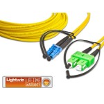 Lightwin Câble patch à fibre optique LC-SC/APC, Singlemode, Duplex, 2m