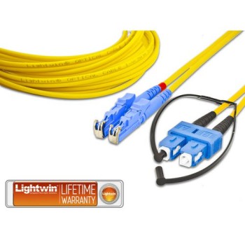 Lightwin LWL HQ Duplex patch cable, 5m, Singlemode 9/125æm, E2000-SC, OS2