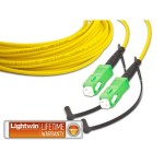 Lightwin Câble patch à fibre optique SC/APC-SC/APC, Singlemode, Simplex, 15m