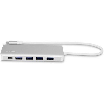 LMP USB-C Hub, 4xUSB-A, 3xUSB-C, silver, Aluminium, Ladefunktion, extern power supply LMP USB-C Hub, 4xUSB-A, 3xUSB-C, silver, Aluminium, Ladefunktion, extern power supply