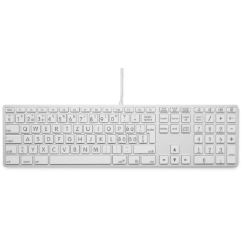 LMP USB Tastatur grosse Beschriftung, WinOS, Zahlenblock, 110 Tasten, 2x USB, Alu, SI LMP USB Tastatur grosse Beschriftung, WinOS, Zahlenblock, 110 Tasten, 2x USB, Alu, SI