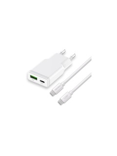 LMP Chargeur mural USB 30W USB-A/C Dual Power Ultra Slim avec 1x câble de charge USB-C LMP Chargeur mural USB 30W USB-A/C Dual Power Ultra Slim avec 1x câble de charge USB-C