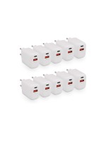 LMP Chargeur mural Lot de 10 chargeurs USB-C et USB-A 3.0 à double port, 20 W