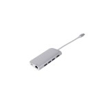 LMP USB-C 3.1 zu HDMI&3xUSB3.0&LAN&MicroSD, Aluminium Gehäuse, weiss, inkl. USB-C Laden