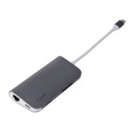LMP USB-C 3.1 pour HDMI&3xUSB3.0&LAN&MicroSD, Spacegris, blanc, avec USB-C Laden
